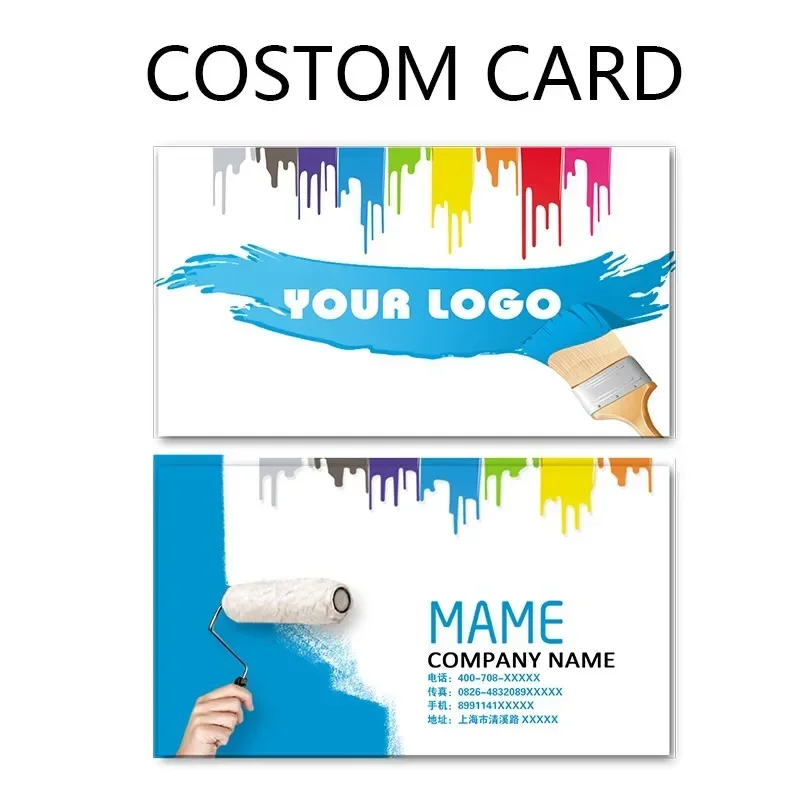 100 PCS Customized Card Template Single-sided printing Custom Card Business Gift Decoration Labels Invitation Card