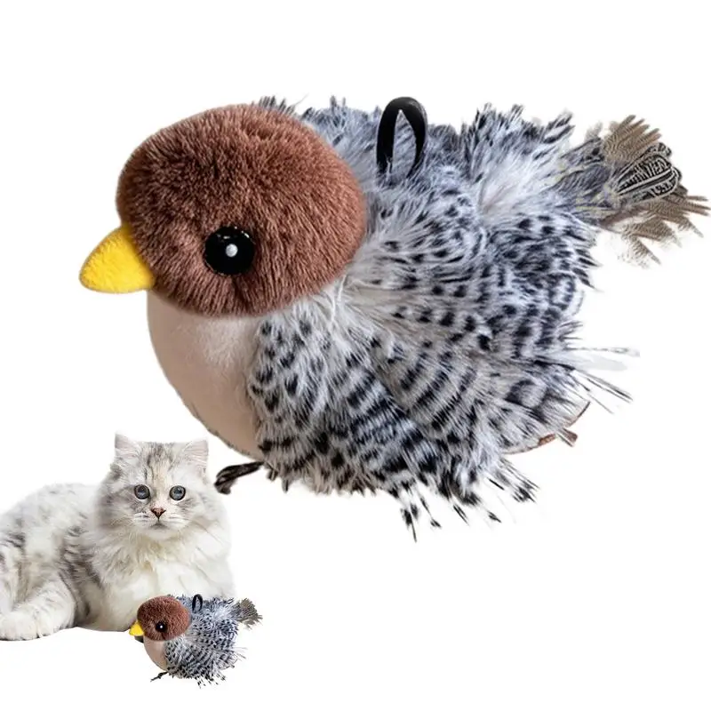 Flappy Bird Interactive Cat Toy USB Rechargeable Pet Cat Plush Toy Flapping Bird Toy Stimulate Hunting Instincts Remote Control