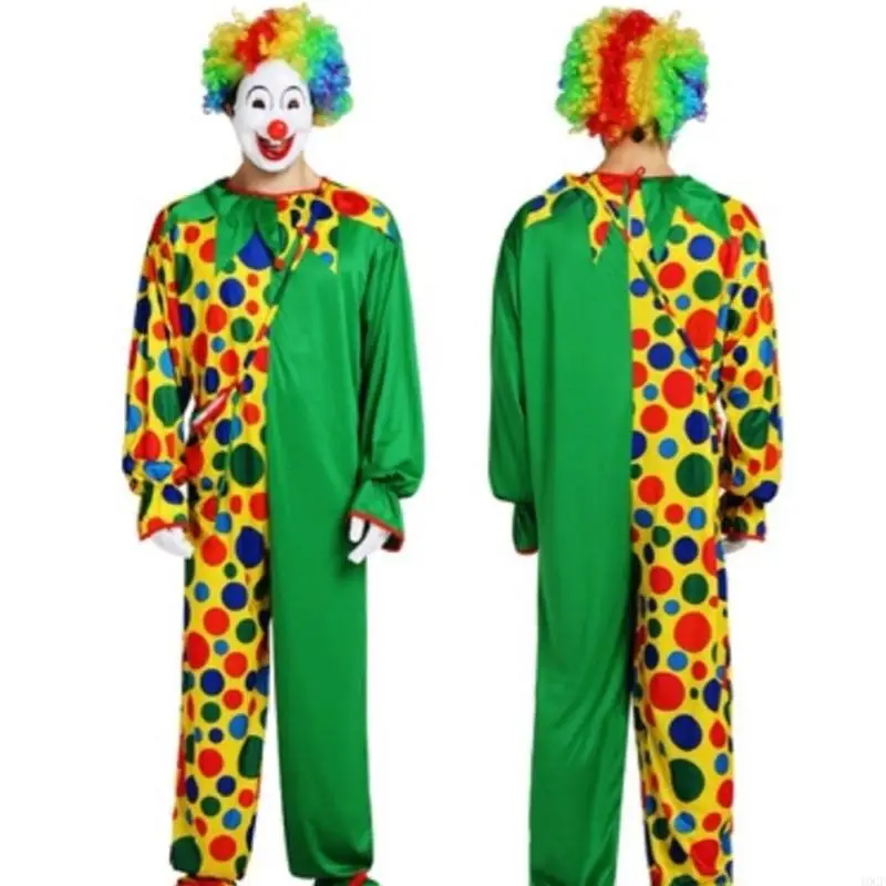 

Clown Outfit Clown Jumpsuits Rainbow Headdress for Adults Women Men Gifts