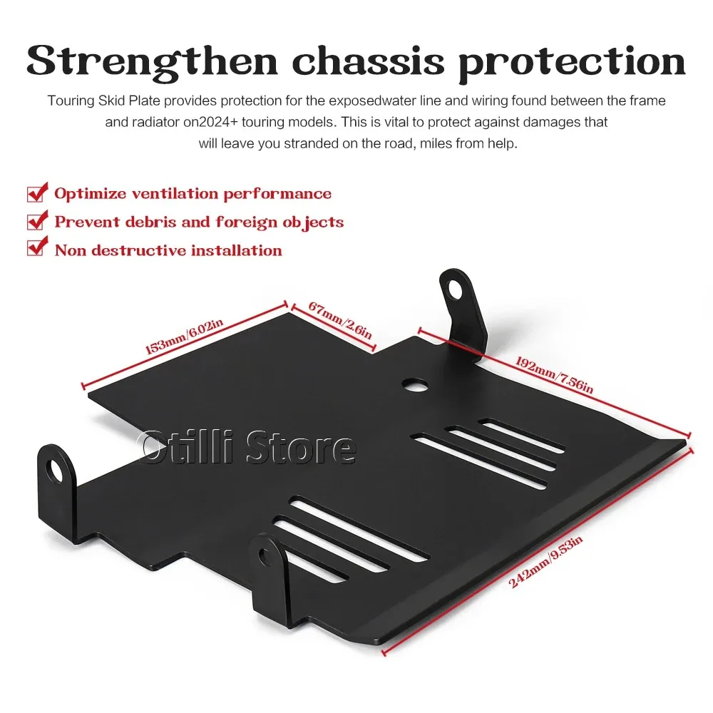 Motorrad Schwarz Motor Chassis Schutz Abdeckung Unter Schutz Skid Für CVO Road Glide FLTRXSE Street Glide Spezielle FLHXSE FLHX