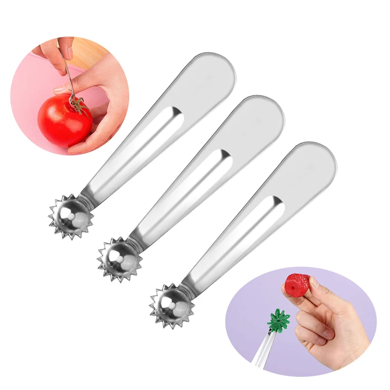 Tomato Corer Tool Strawberry Stainless Steel Corer Remover Tool Portable Tomato Top Stem Remover Tomato Stalks Remover Ergonomic