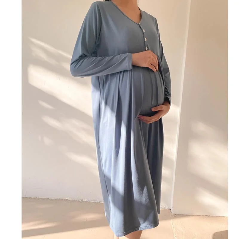 Maternity Clothes Breastfeeding Nightgowns Nursing Sleepwear Hospital Loose Fitting Breast Feeding Pajamas Pregnancy Dress