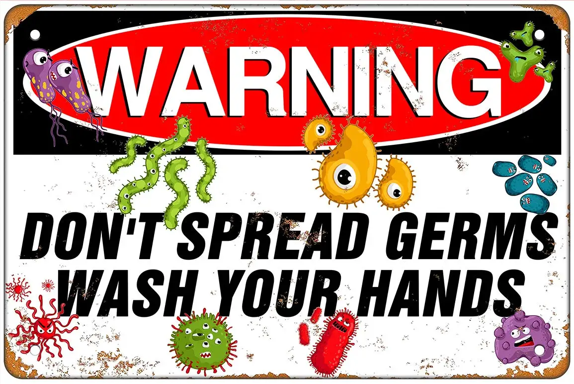 Tin Sign-Warning Not to Spill Your Hands-Bar Cafe Billiards House Hotel Club Restaurant Fence Farm Market Mall Bar Restaurant Re
