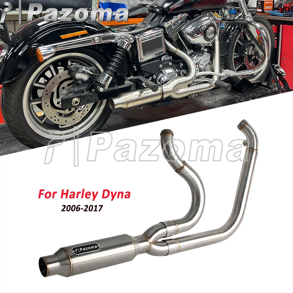 

Выхлопная труба мотоцикла с двойной выхлопной системой для Harley Dyna Fat Bob FXDF CVO FXDFSE Wide Glide FXDWG EFI FXDWGI PAZOMA Глушитель