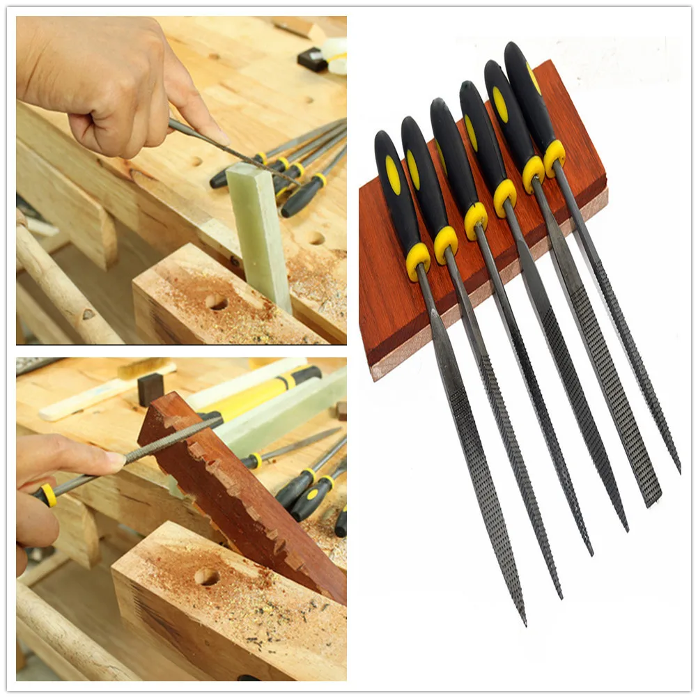 

Flat Wood File Set with Comfortable Anti-Skid Handle for Controlled Strokes Coarse Individually Cut Teeth Rasp Tool for Wood
