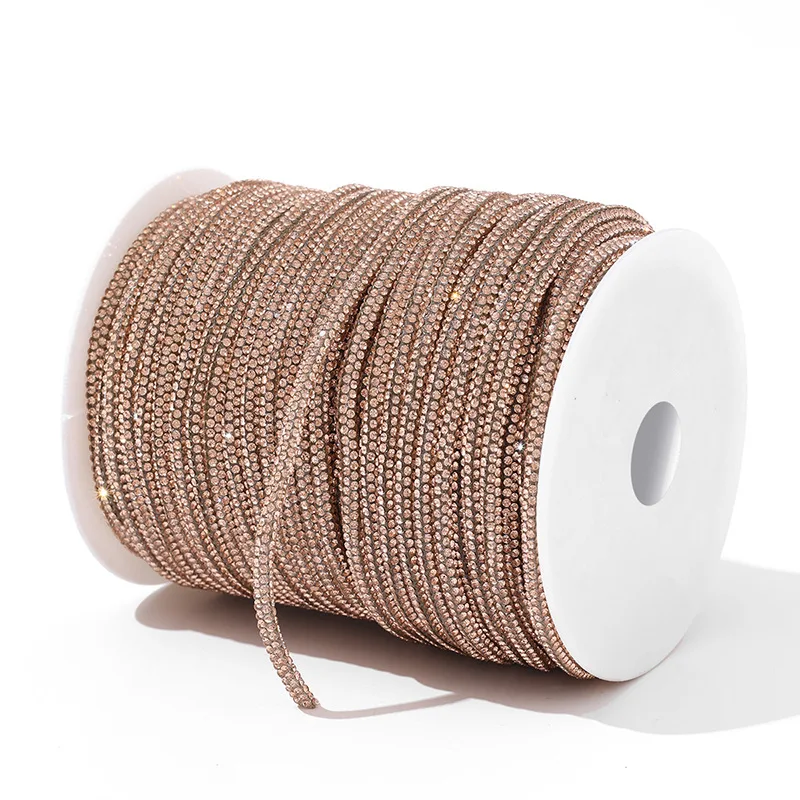 50yards 4mm Crystal Rhinestone Cord Trim Glass Diamond Rope DIY Sewing For Clothes Shoes Bags Wedding Dress Costume Decoration image 3