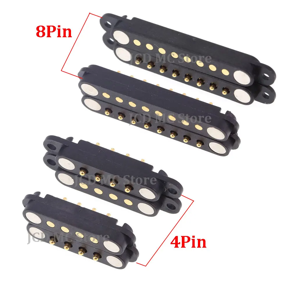 Spacing 2.54mm 2A DC Magnetic Pogo Pin Connector 4/5/6/7/8Pin Pogopin Male Female Spacing 2.5 Spring Loaded DC Power Socket Spot