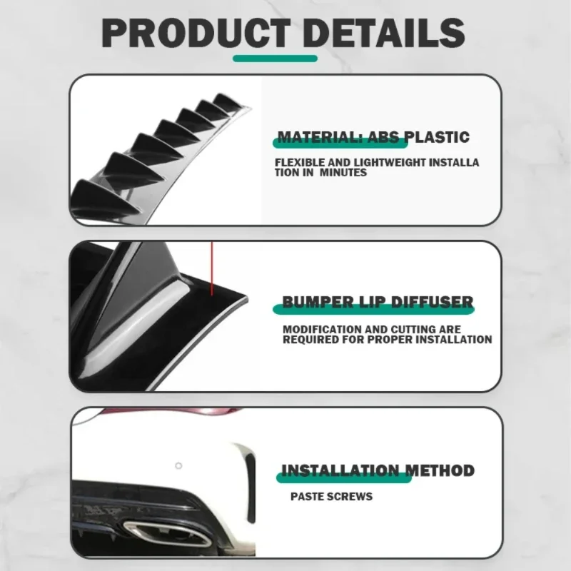 Seven toothed shark fins, rear bumper, chassis decoration, deflector, automotive universal personalized modification accessories