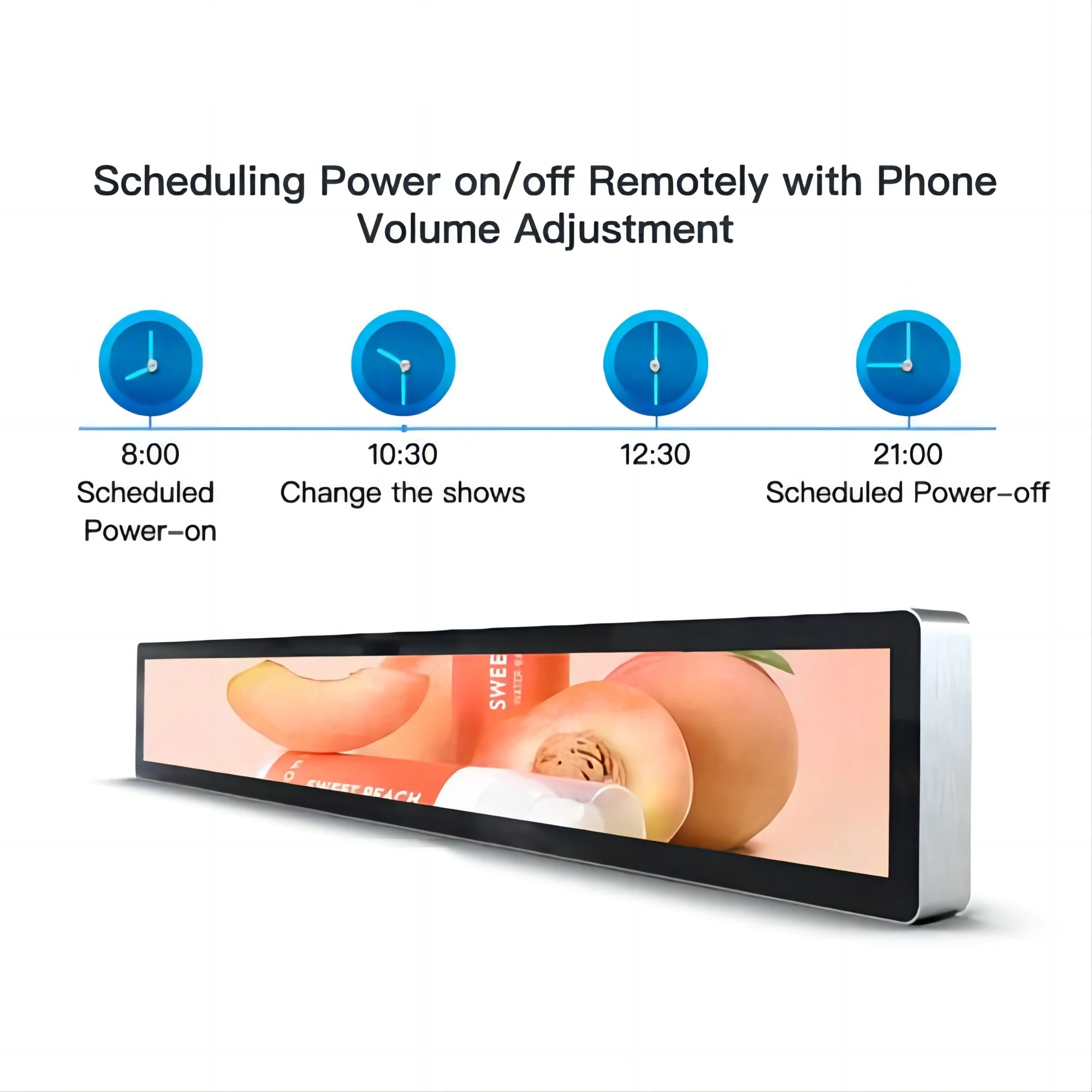 Digital Signage Advertisement Bar Screen Shelf Stretched Bar Type LCD Display Stretched Bar LCD Display für Airport Shoe Stores