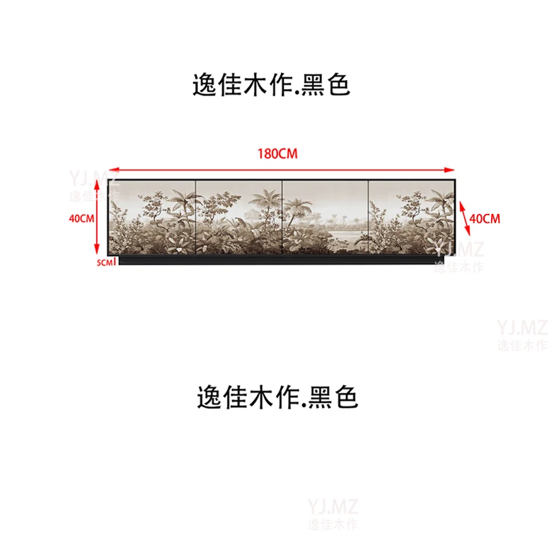 Mobile TV francese Mobile portaoggetti in legno massello Decorazione portaoggetti integrata per soggiorno