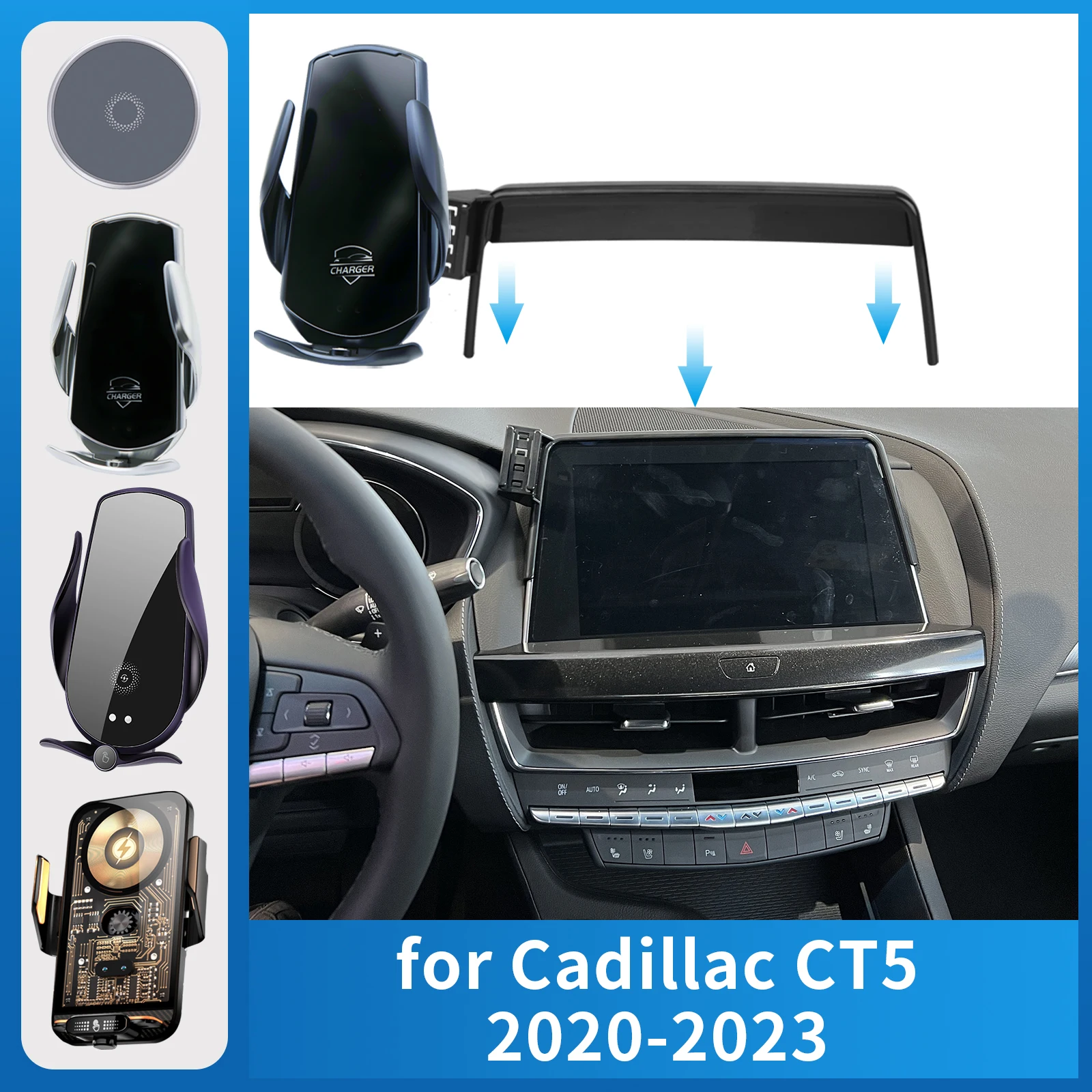 

Car Phone Holder Charging for Cadillac CT5 2020-2023 Screen Navigation GPS Bracket Base Accessories