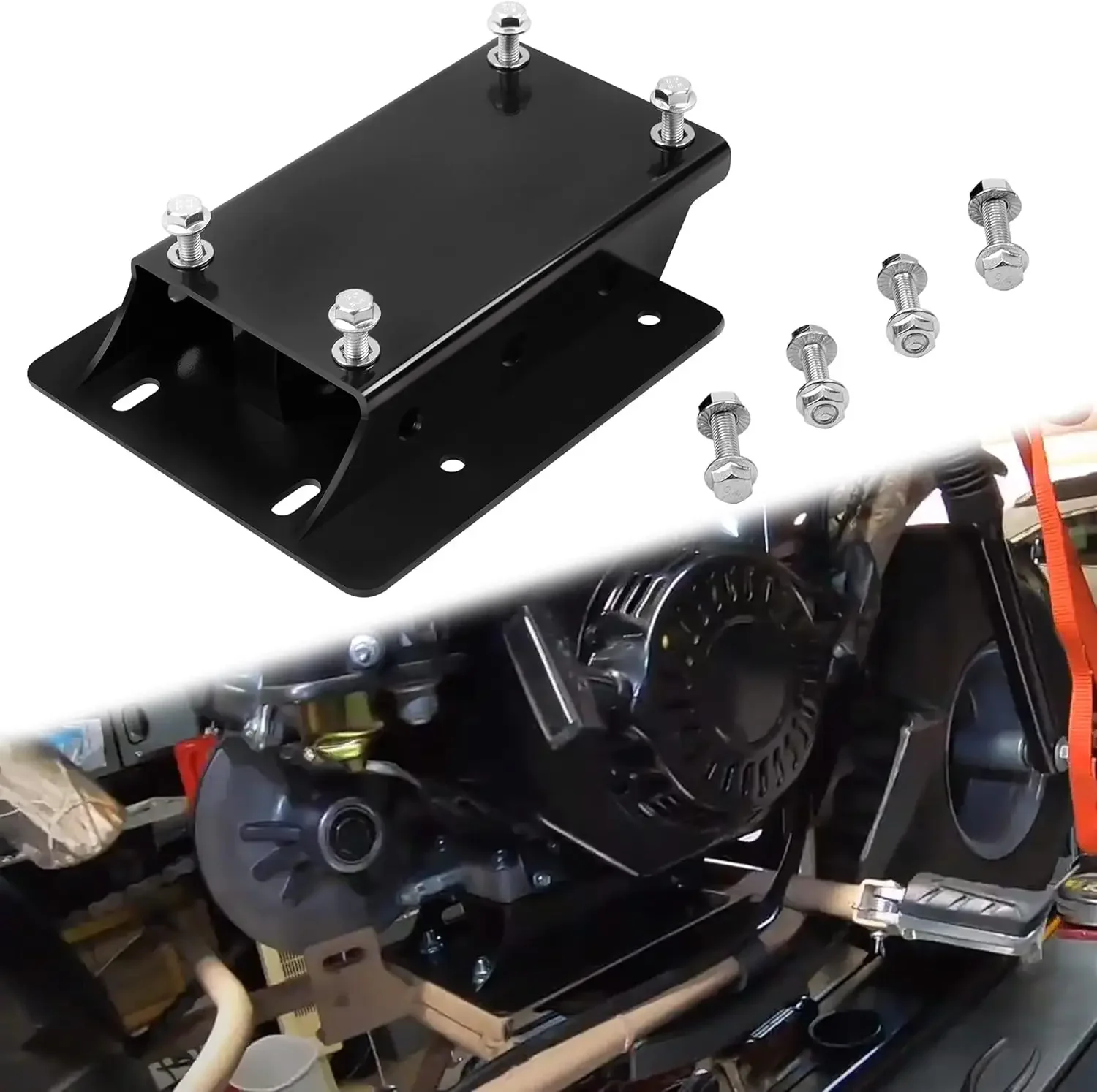 1.75in Lift Black Torque Converter Riser Mount Plate Predator 196cc 212cc Engine Coleman Mini Bike Performance Part