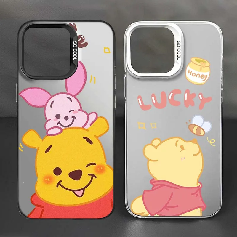 

Disney Winnie the Pooh Cartoon For Apple iPhone 17 Air 16 16e 15 14 13 12 11 Mini Pro Max Plus Colorful Silver Cover Phone Case