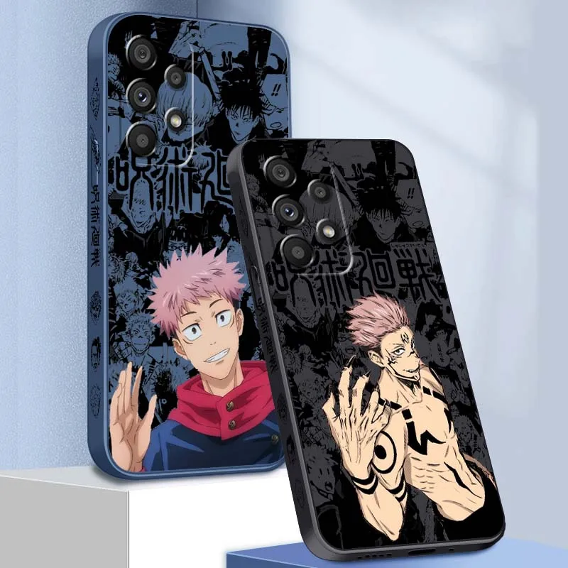 

New Jujutsu Kaisen Cartoon For Samsung Note 20 Ultra A04 A05 A13 A15 A14 A12 A22 A23 A25 A42 5G Liquid Left Rope Phone Case