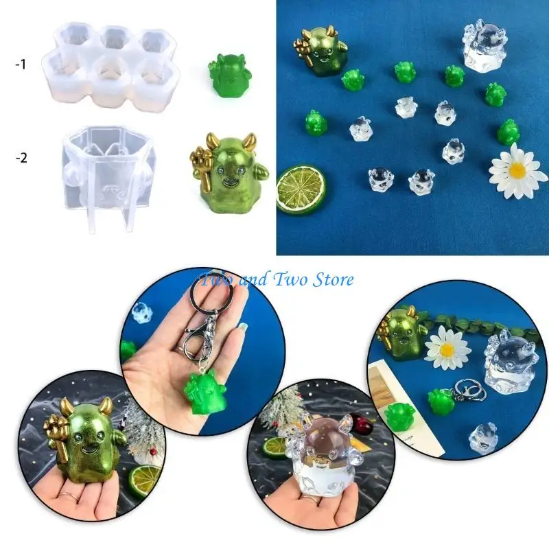 

HX6F Silicone Pendant Mold Clay Molds Christmas Elf Keychain Mould DIY Jewelry Making