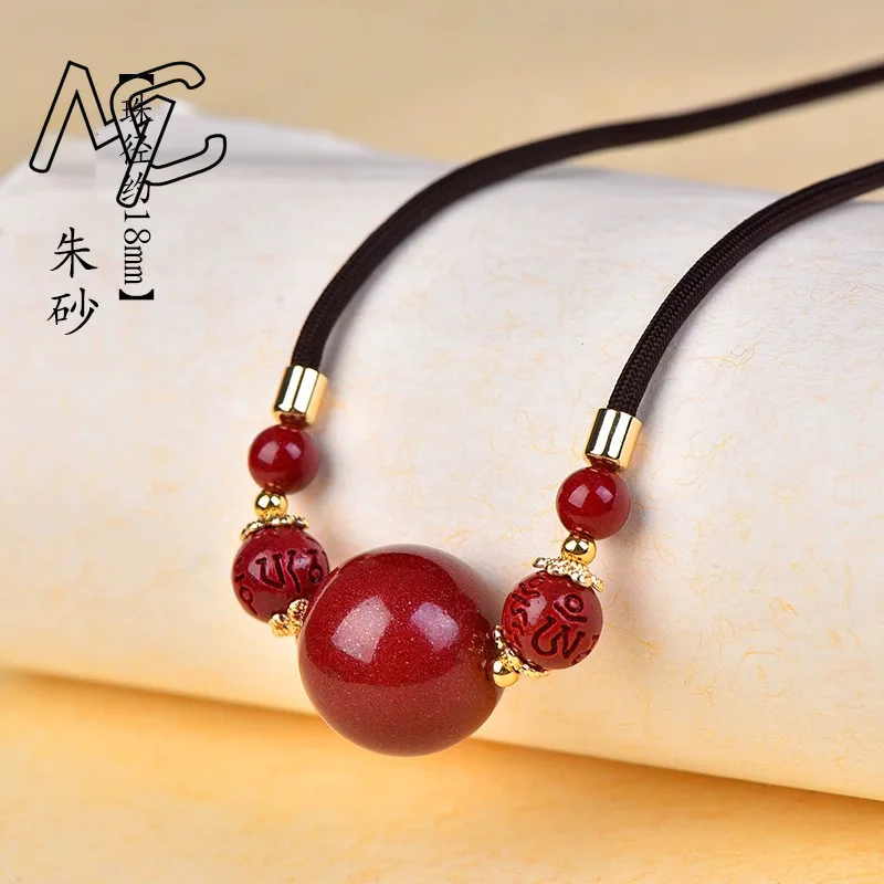 Customized Red Cinnabar Five Blessing Beads Pendant Gift Designer Men Luxury Gifts Carved Accessories Charm Jewelry Fashion