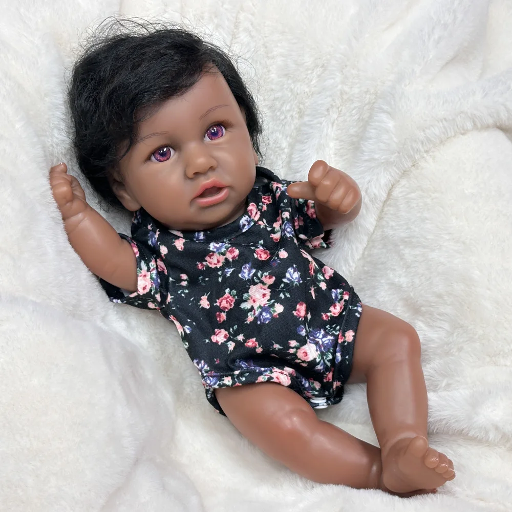 

12-inch Vinyl African American Reborn Doll, Rare Edition | Posable, Authentic Skin Tone | Gift Box, Perfect Gift for African
