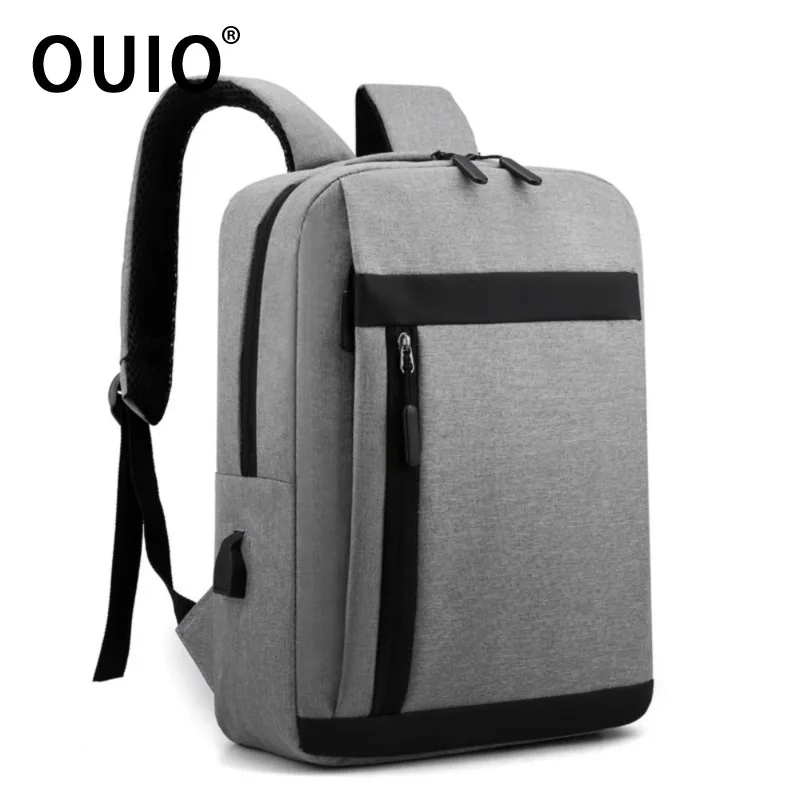 OUIO Portable Large Capacity Nylon Backpack Canvas Student Backpack Handbag Multipockets Laptop Shoulder Bag Outdoor