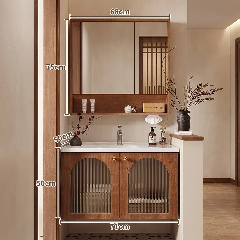 نسخة طبق الأصل خزانة حمام مرآة ريفي الغرور خزانة حمام بالوعة الحديثة الجمالية الشمال Gabinete أثاث فريد من نوعه #4