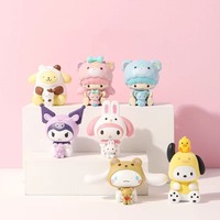 New Sanrio My melody Kuromi Cinnamoroll Hug Bear Series Blind Box Kawaii Cartoon Figure Model Room Decoration Children's Gift