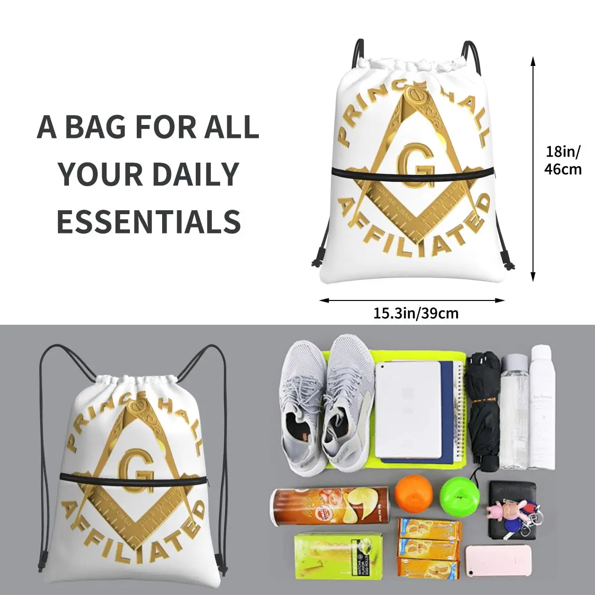 Freemason-mochilas masónicas portátiles con cordón, bolso multifunción, paquete de cordón, bolsas de zapatos de bolsillo para estudiantes escolares