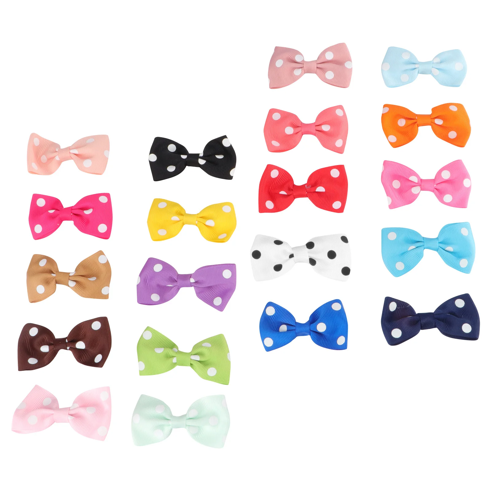 

20pcs Children Bowknot Hair Clips Cloth Material Durable Beautiful Design For Kids Outfits Matching Creative Headdress