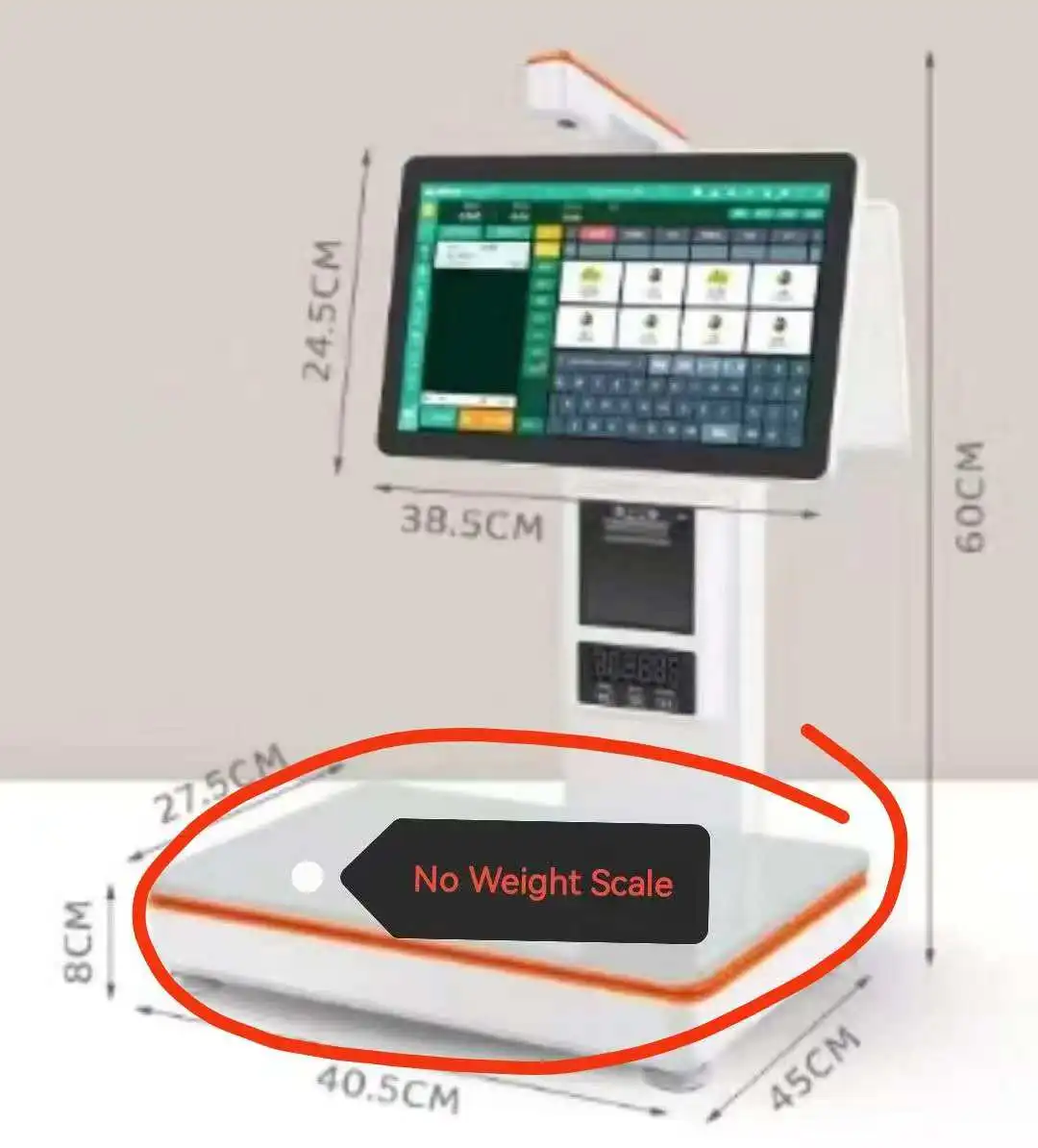 Self-Service Wind/Android Restaurant Consumption Machine Touch POS Terminal with Thermal Printer New without Weight Scale