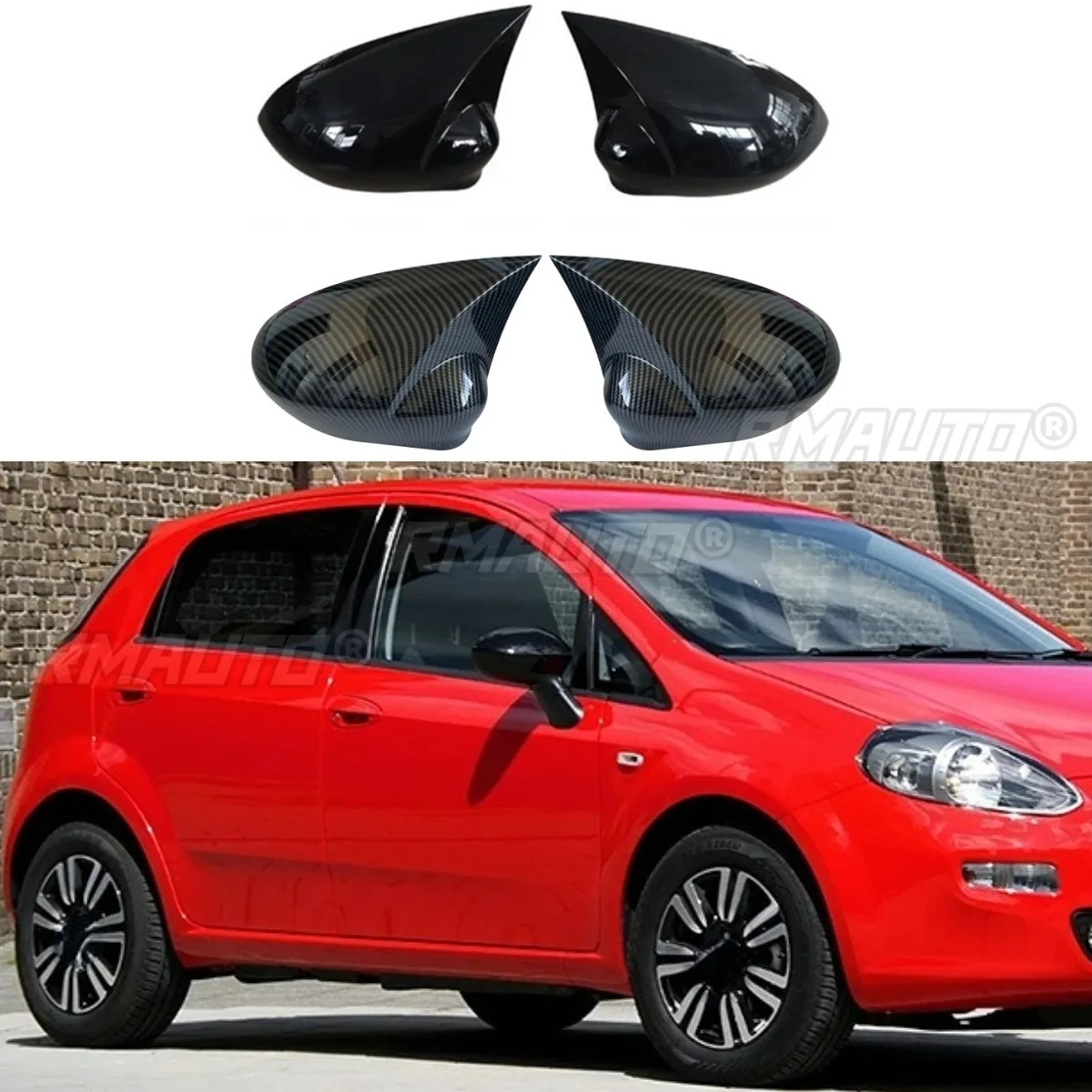Car Rearview Protect Side Mirror Cover Body Kit For Fiat PUNTO Rearview Mirror Cover Trim Car Accessories