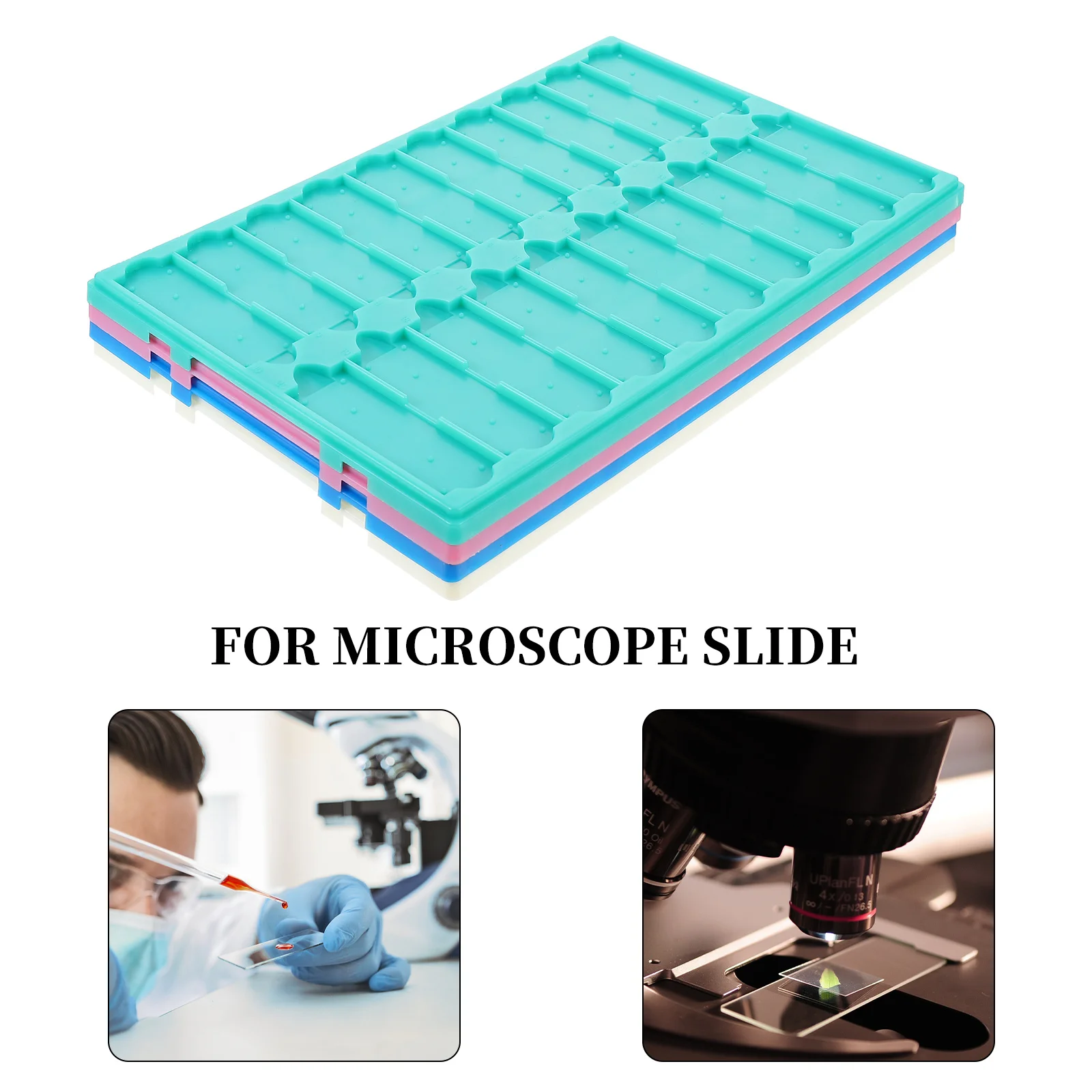 4 Pcs Microscope Slide Tray Tape Deck Storage Plate Slides 20 Capacity Cardboard Plastic