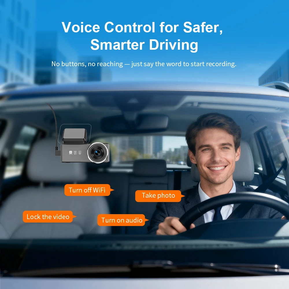 4K Dash cam Front and Rear KAWA D9,Voice Control Car DVR,WiFi6 Video Recorder,GPS Car Camera, Dashcam for AUTO,Dashcamera