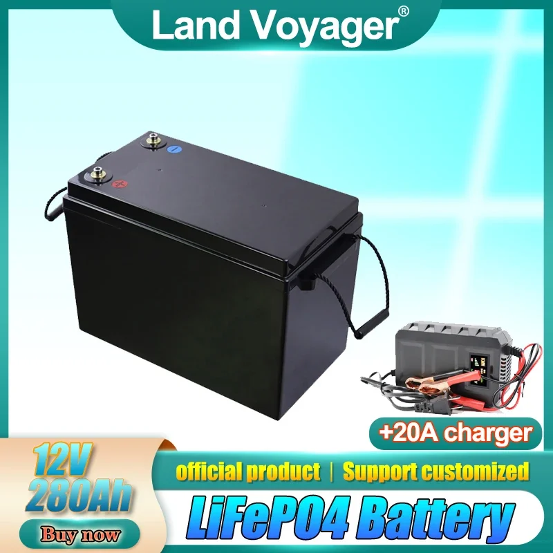 

12V 280Ah LiFePO4 Battery BMS Lithium Power Batteries 4000 Cycles For 12.8V RV Campers Golf Cart Off-Road Off-grid Solar Wind