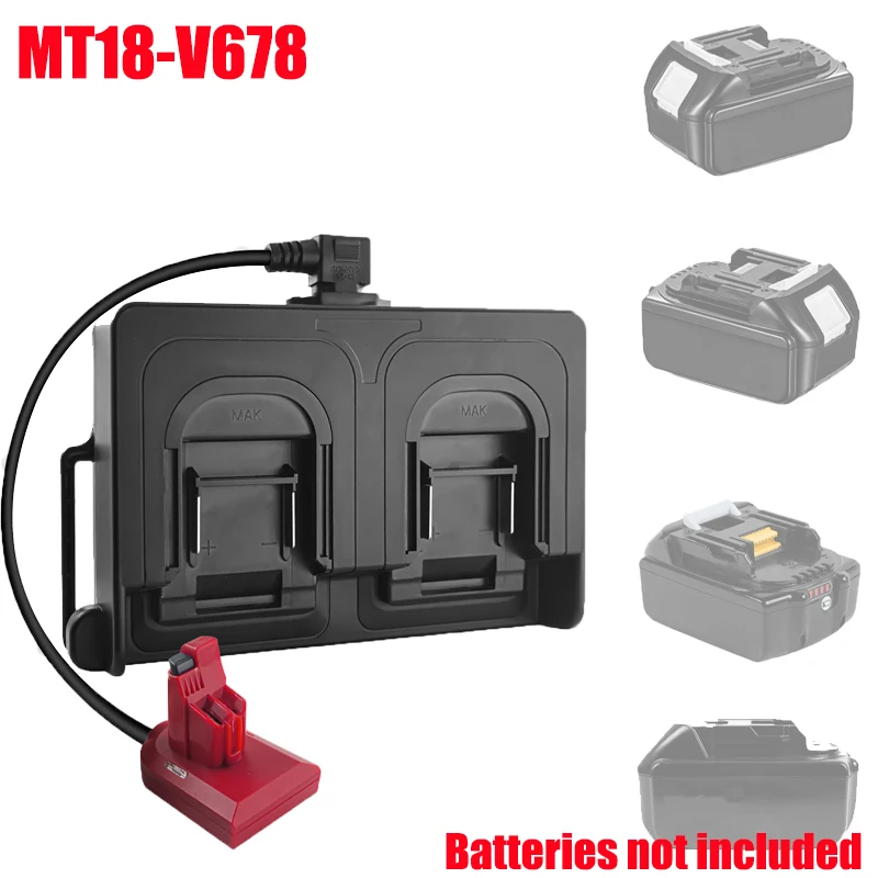 

Двойной аккумуляторный адаптер для крепления на пояс для батарей Makita/DW/Milwaukee/Bosch 18/20В, преобразующий их в аккумуляторы для пылесосов Dyson V6V7V8