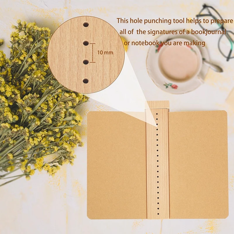 Wood Book Binding Cradle with an Awl Used for Book Binding Hole Punching,Easy to Store,Bookbinding Punch Tool Retail