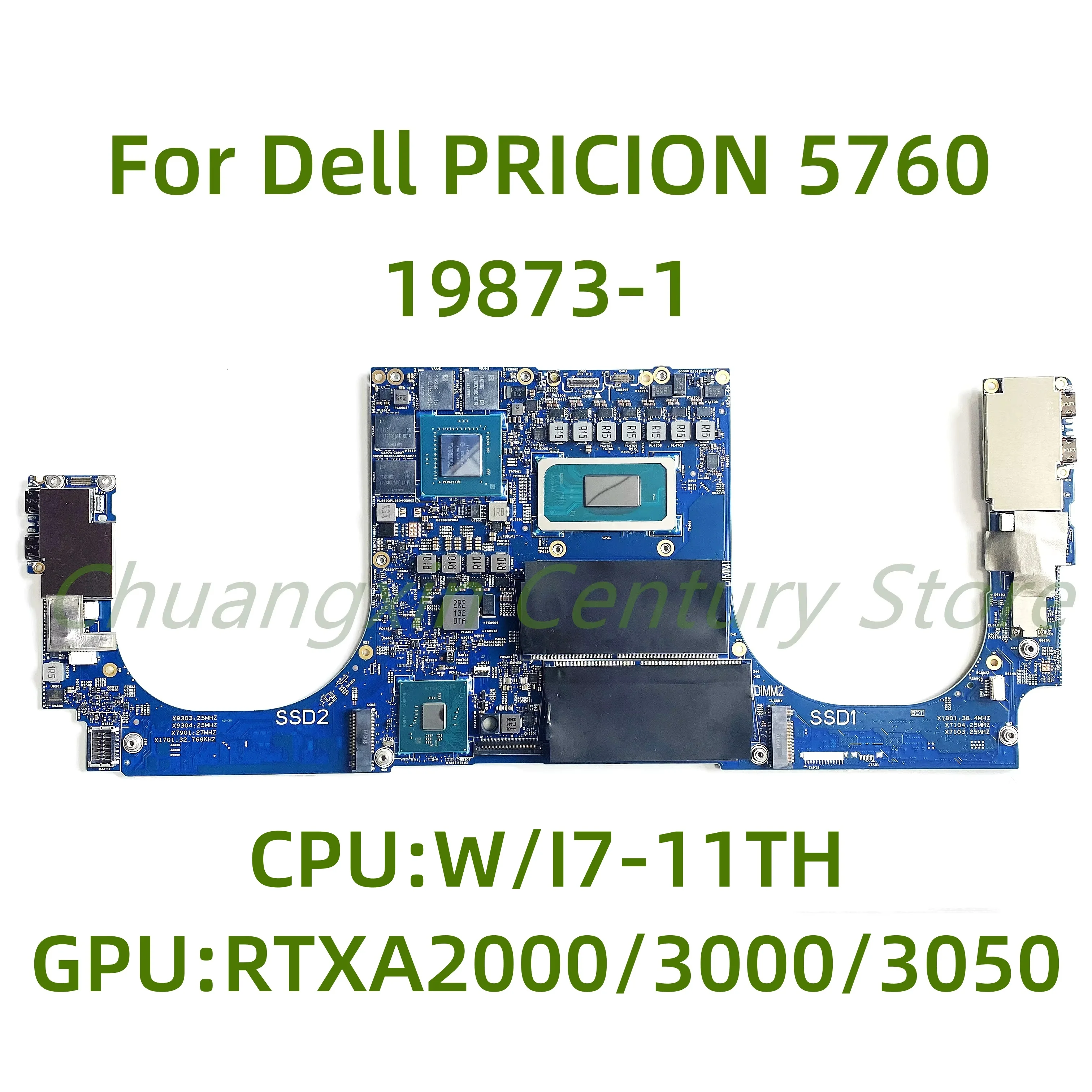 19873-1 motherboard Suitable for Dell  5760/9710 laptop with CPU W-11855 I7-11TH RTX A2000/3000/3050 GPU 100% Tested Fully Work