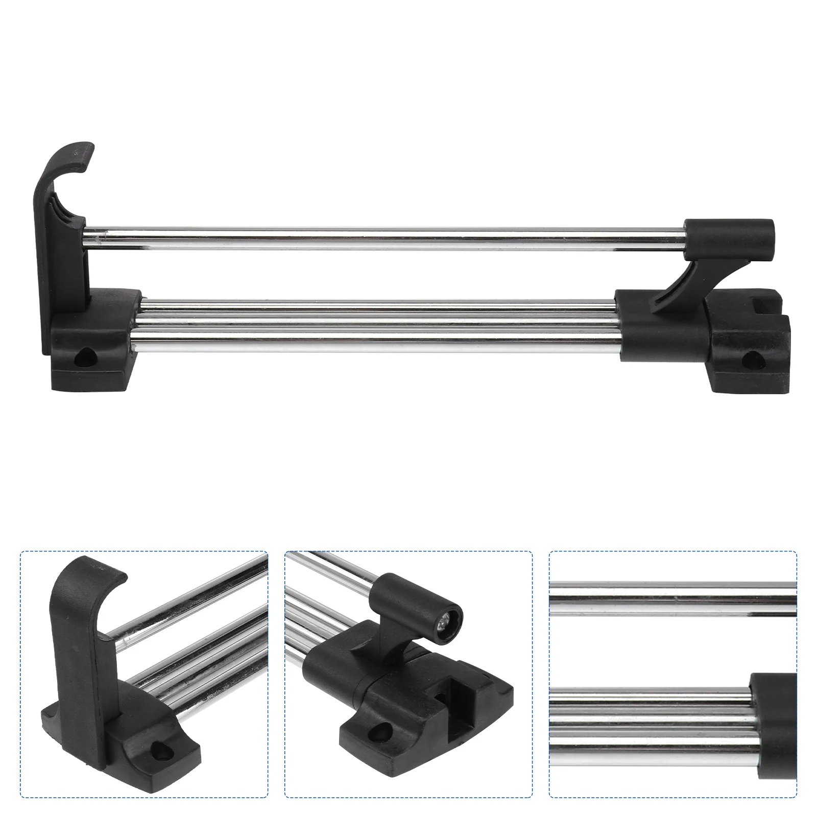 

Stainless Steel Retractable Wardrobe Rail Clothes Hanger Luxury B Type Silver 250mm Non Slip Coat Racks Closet Rod for Pants