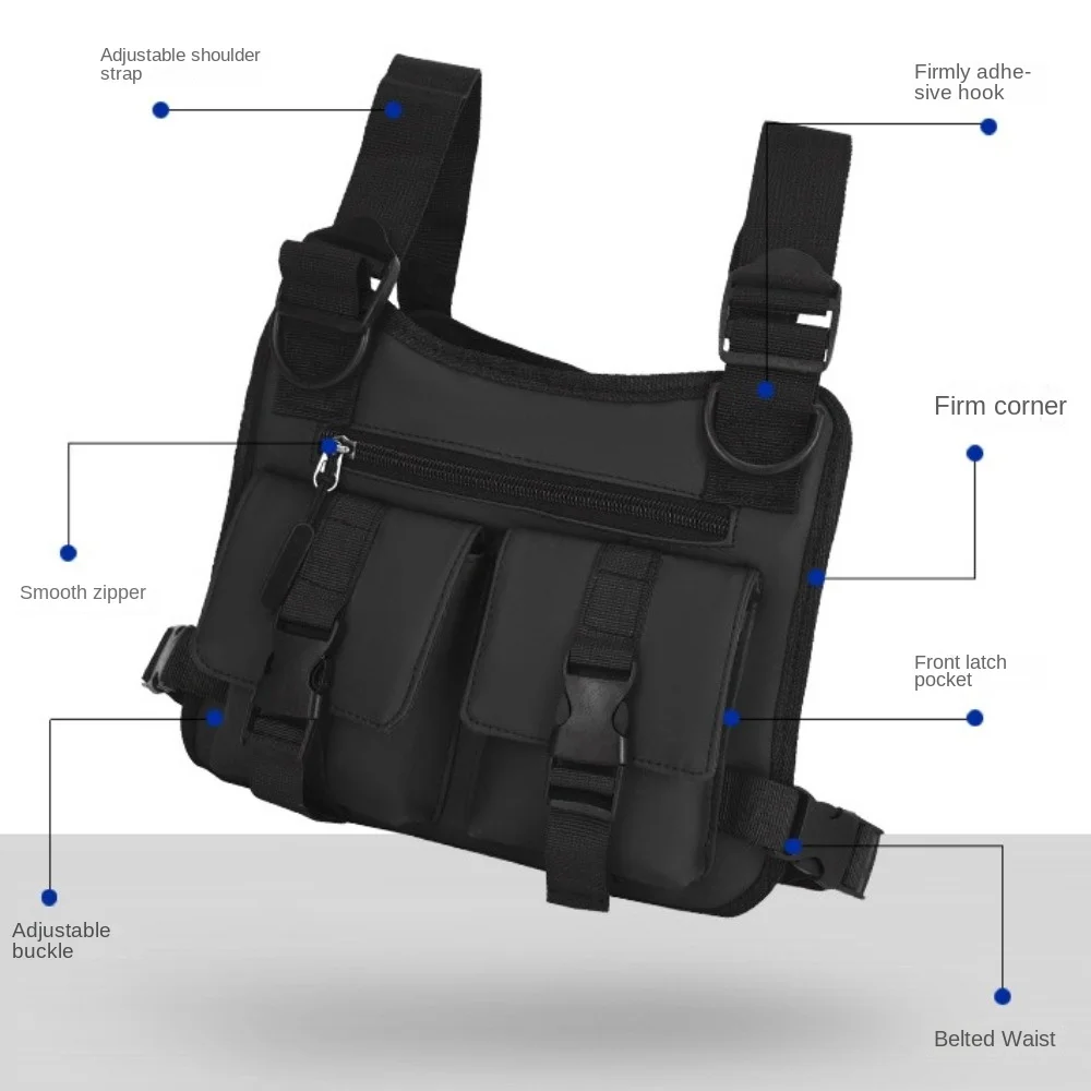 

Lightweight Multi-pockets Running Vest Backpacks Unisex Fashion Hip Hop Streetwear Portable Phone Storage Waistcoat Bags Travel