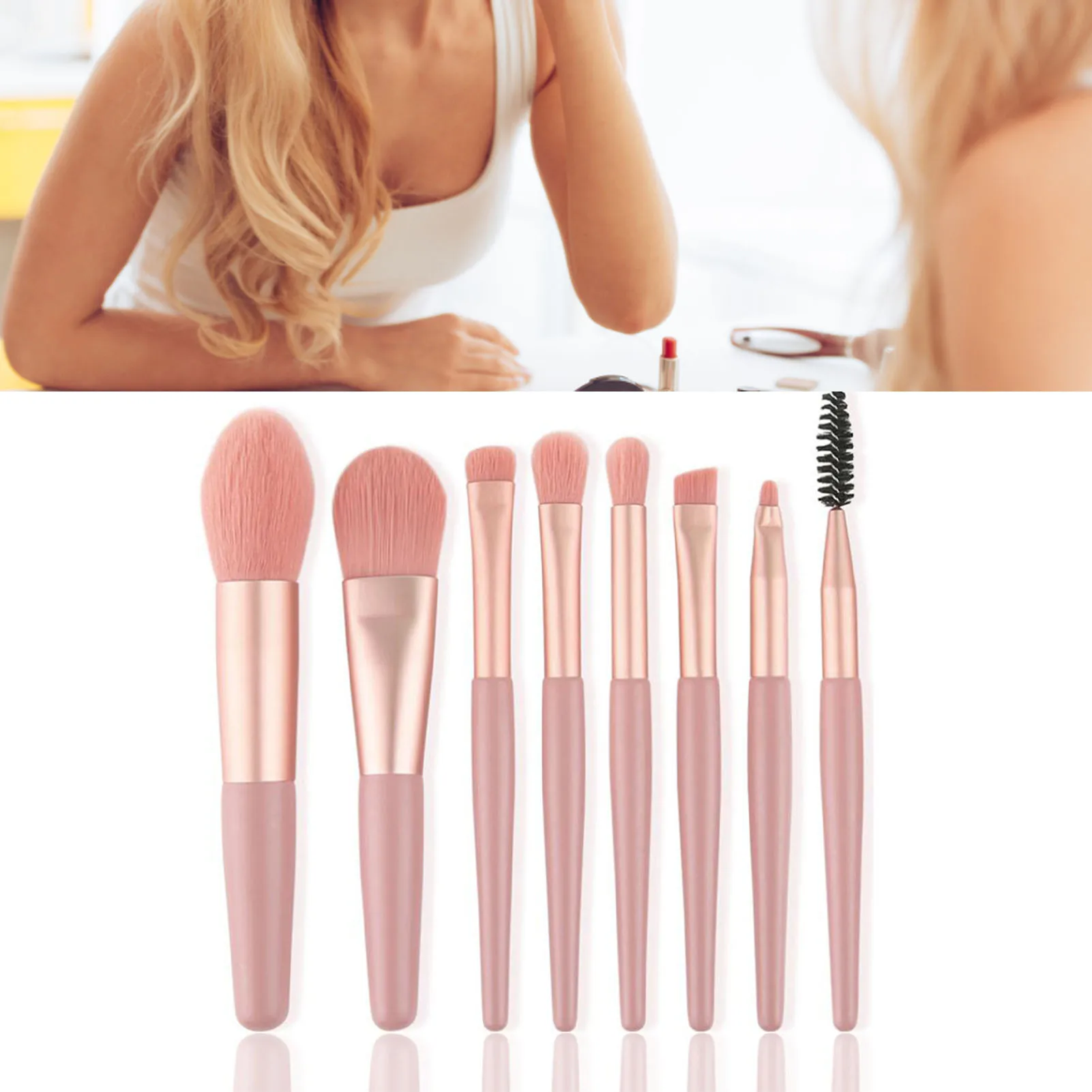 8-delige make-upborstelset Make-up concealerborstel Blush Losse poederborstel Oogschaduw Markeerstift Foundation Brush Beauty Tools