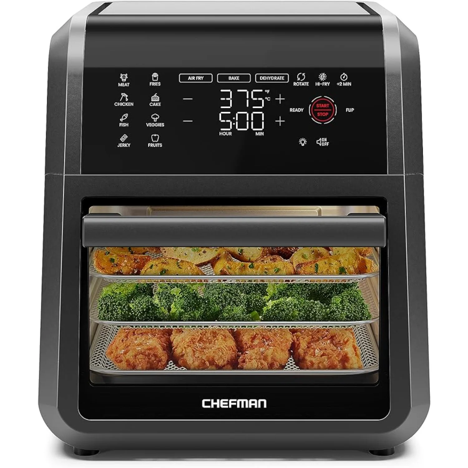 

12-Qt 6-in-1 Air Fryer Oven w/ Digital Timer, Touchscreen, 12 Presets - Family Size Countertop Convection Oven | USA | NEW