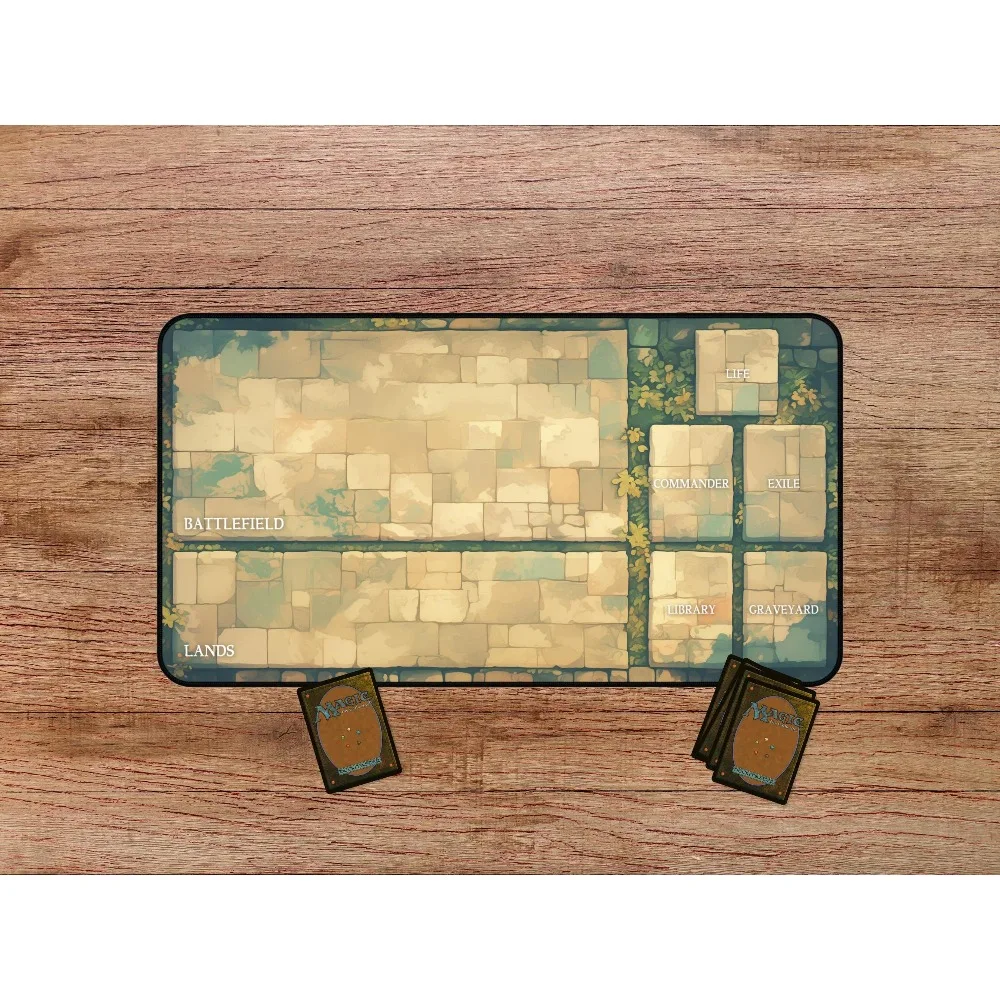 Nature Stone Playmat – Custom  TCG Natural Zone Mat, Druid’s Path Playmat office desk accessories tapis de souris xxl