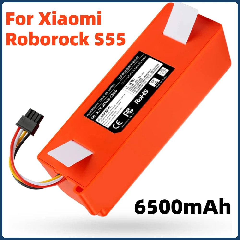 

Aleaivy 6500mAh BRR-2P4S-5200S Robotic Vacuum Cleaner Replacement Battery For Xiaomi Roborock S55 S60 S65 S50 S51 S5 MAX S6
