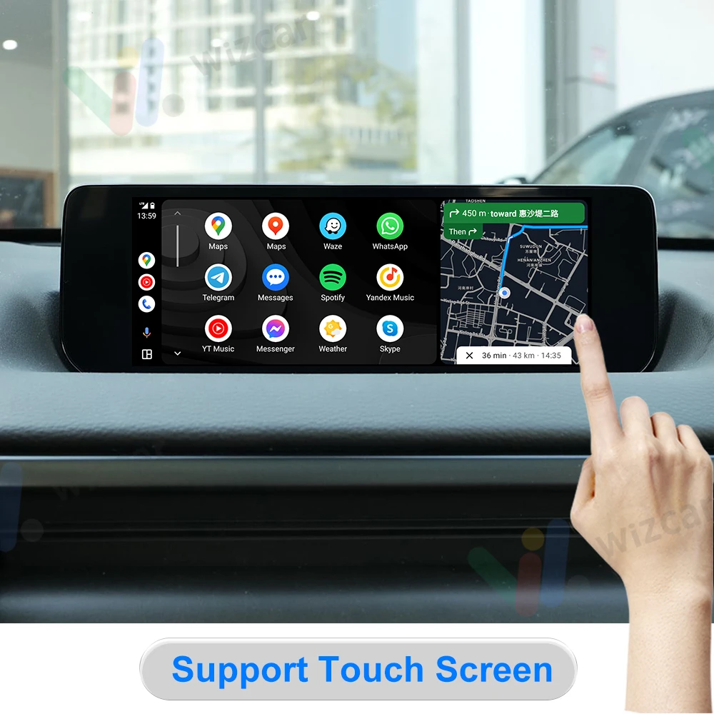 For MAZDA CX50 CX5 CX30 WIZCAR M1 Mini | Wireless Android Auto Google Waze Maps Spotify Music Navigation For Android Phone Use
