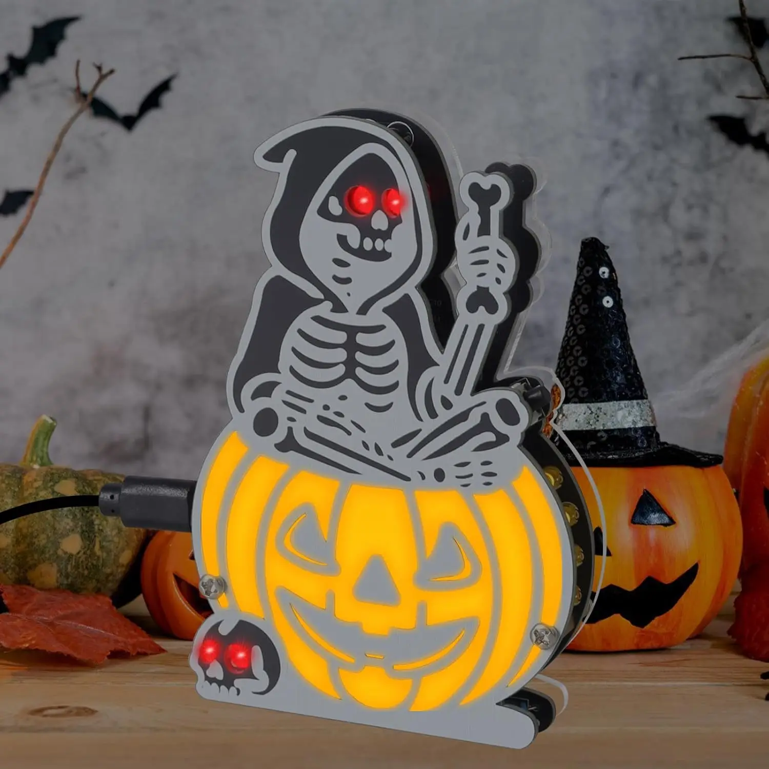 Halloween Witch Skeleton Pumpkin Soldering Project with 5 Light Modes & Creepy Music STEM Electronics Kit Spooky Decor & Gifts