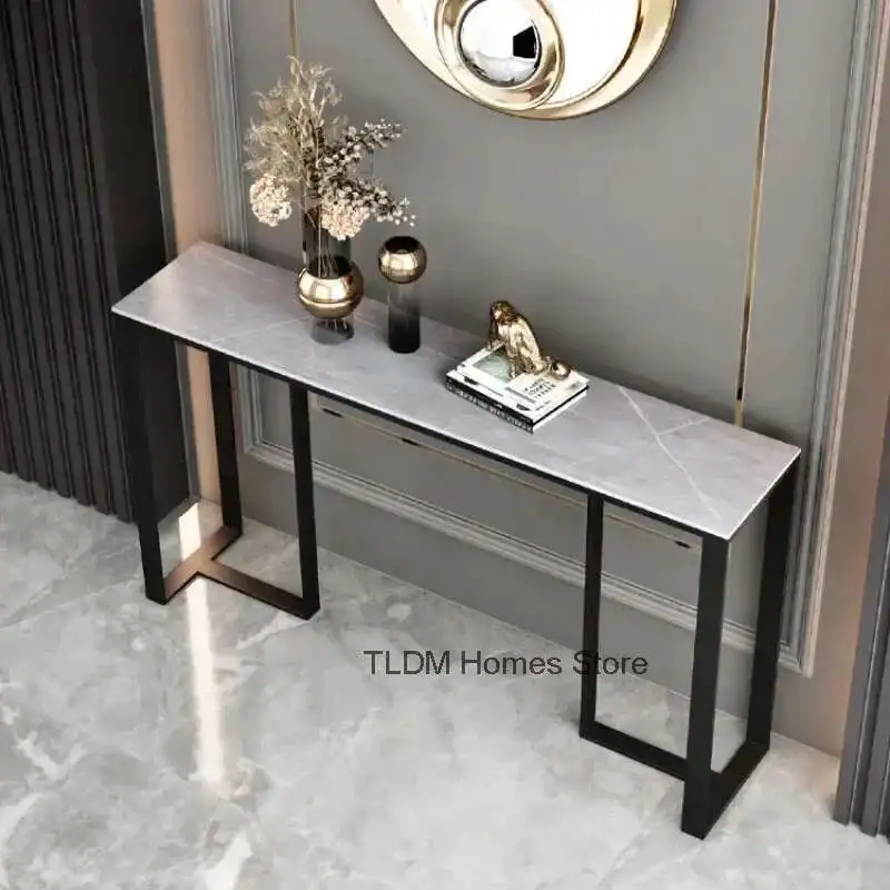 イタリアのコンソールテーブルミニマリスト廊下装飾玄関テーブル家庭用家具リビングルーム高級エンドビューテーブル