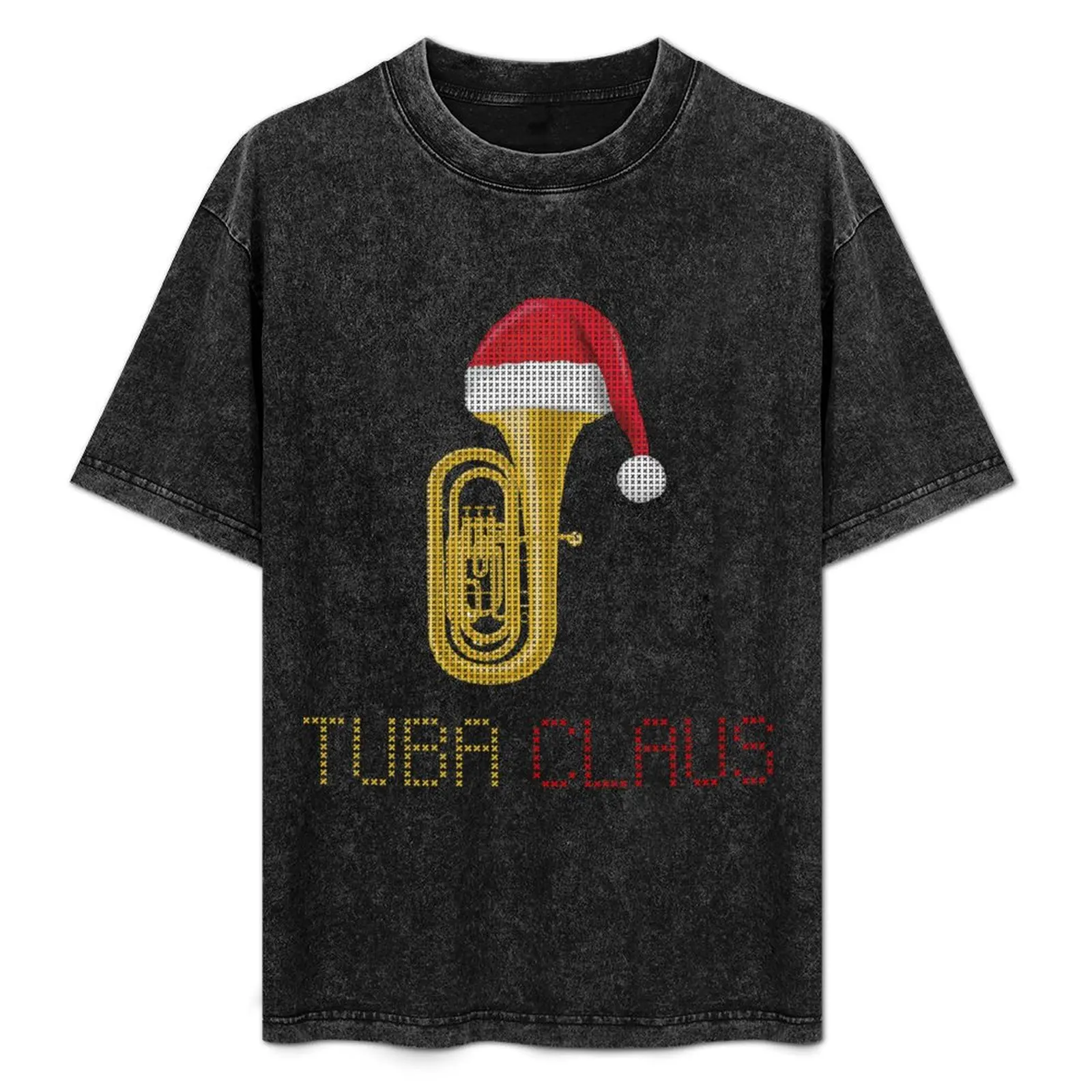 Tuba Claus - Camiseta divertida con diseño de suéter navideño de banda de marcha, talla grande, para entrenamiento, manga corta