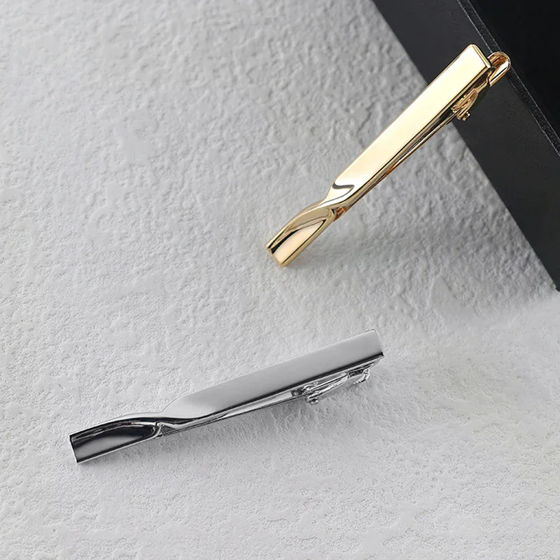 1Pcs Fashion Tie Clip for Men Copper Simple Bar Clasp Practical Mens Classic Tie Clips Clamp Pin Jewelry Necktie Wedding Gift