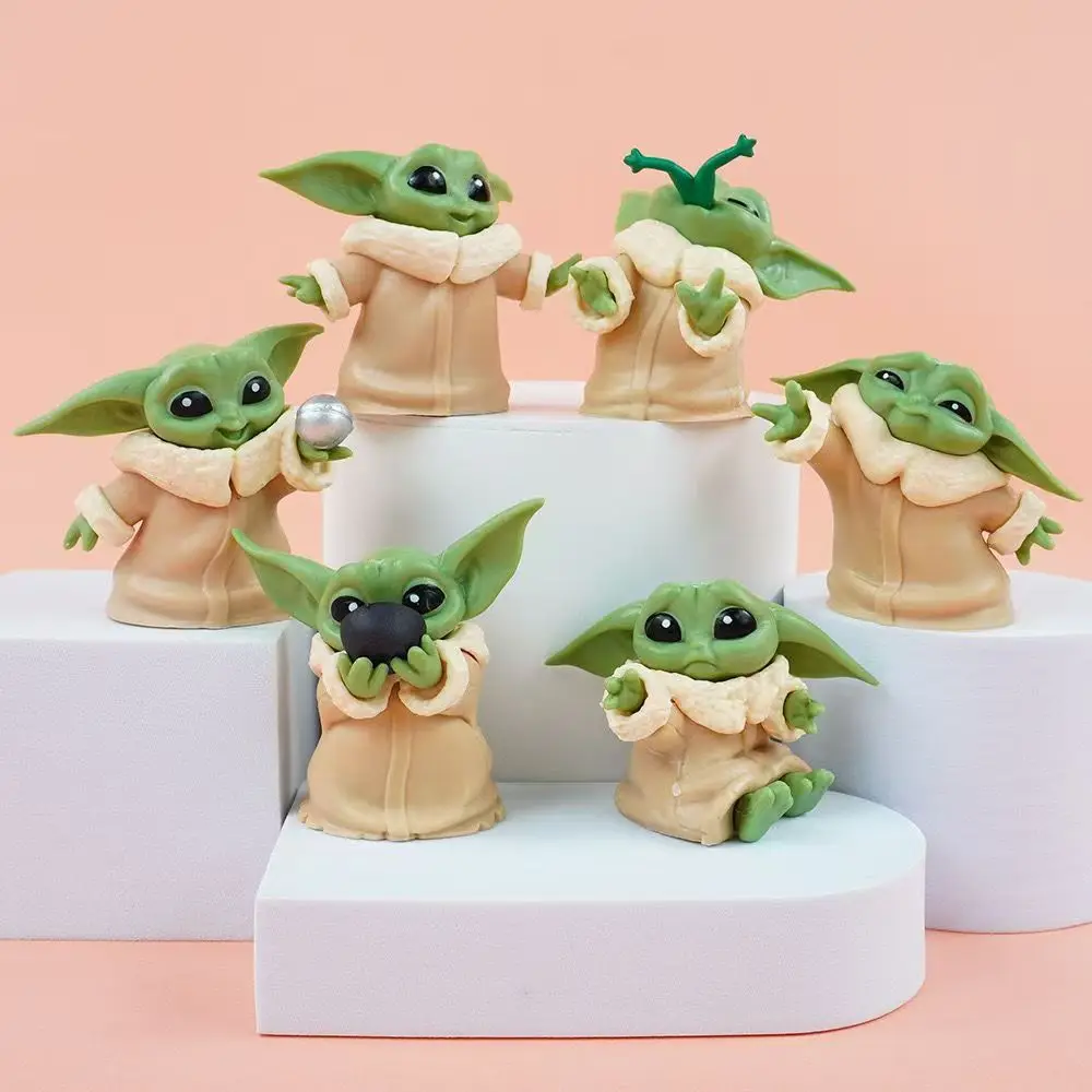 Nuevo Set de 6 Figuras de Acción de Baby Yoda Grogu Mandalorian, Juguetes de 4-7cm, Figuras de Acción de Baby Yoda, Star Wars, Regalos Populares de Navidad