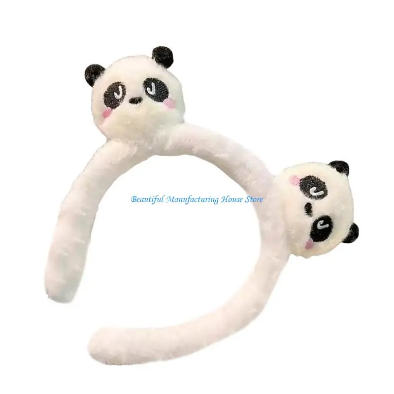 E56A Comfortable Elastic Panda Headband Hair Accesories for Animal Theme Lover