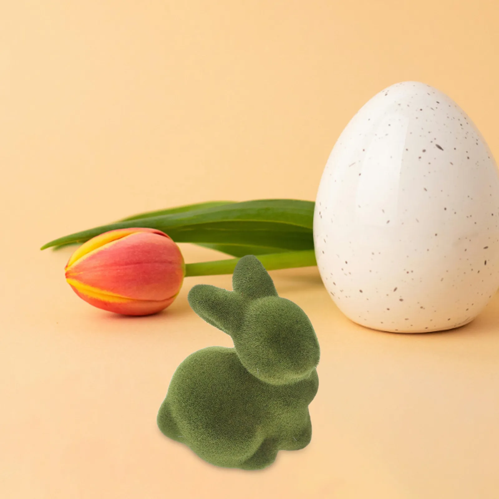 

4Pcs Easter Bunny Miniature Rabbit Figurines Realistic Flocked Garden Statues Home Decoration Garden Bunny Decor