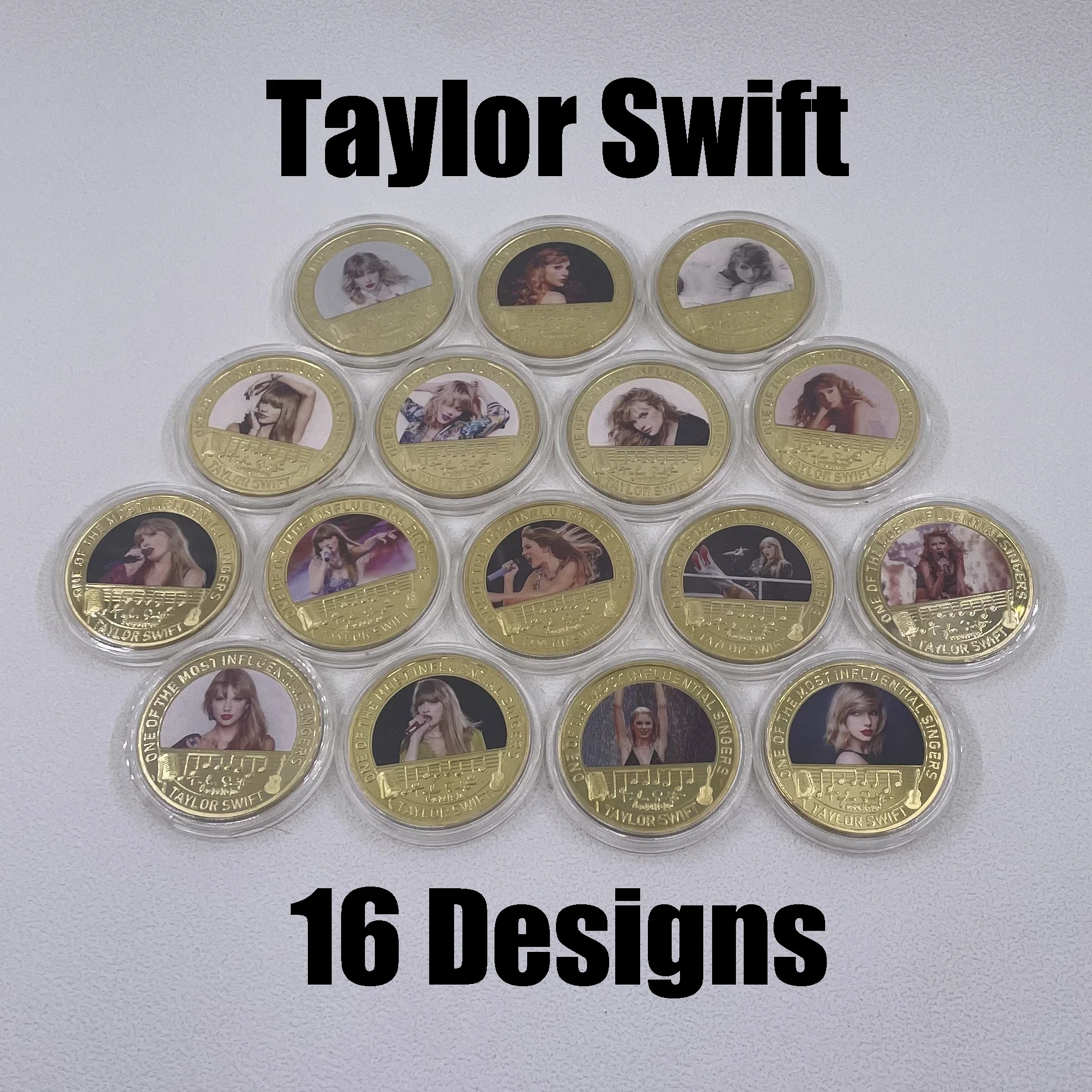 Ameriacan pop Singer Taylor Gold Plated Coins One of The Most Influential Singers Commemorative Coin Set Souvenir Gifts for Fans