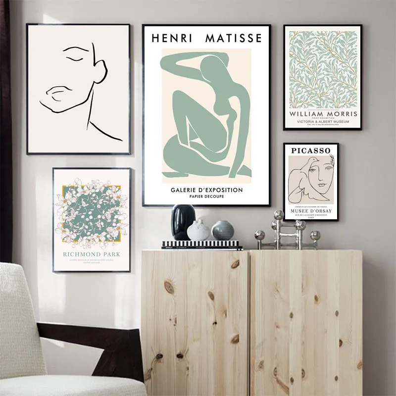 

Canvas Painting Vintage Poster Abstract Body Figure Matisse William Morris Picasso And Prints Wall Art Picture Living Room Decor